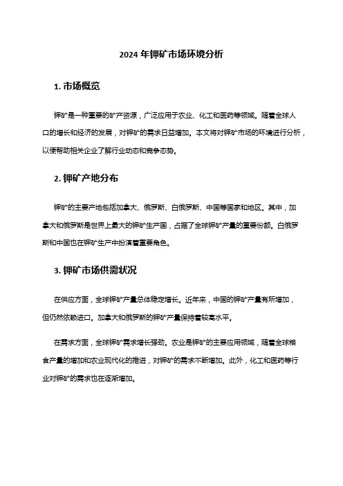 2024年钾矿市场环境分析
