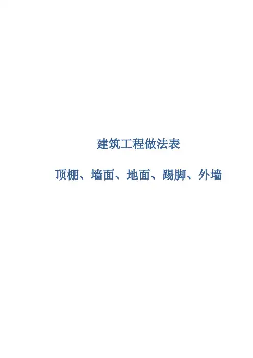 建筑工程建筑做法表