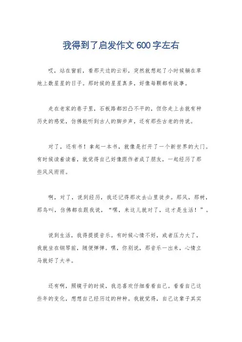 我得到了启发作文600字左右