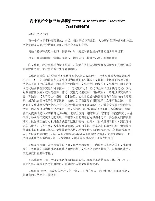 高中政治必修三知识框架