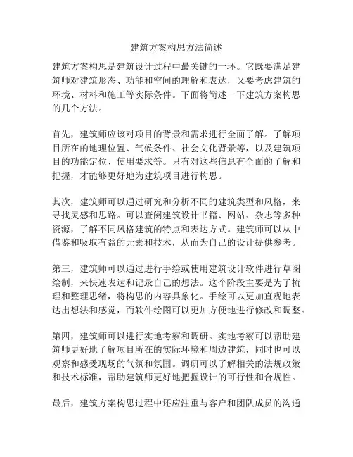 建筑方案构思方法简述