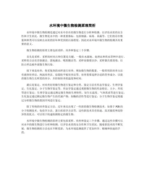 水环境中微生物检测原理简析