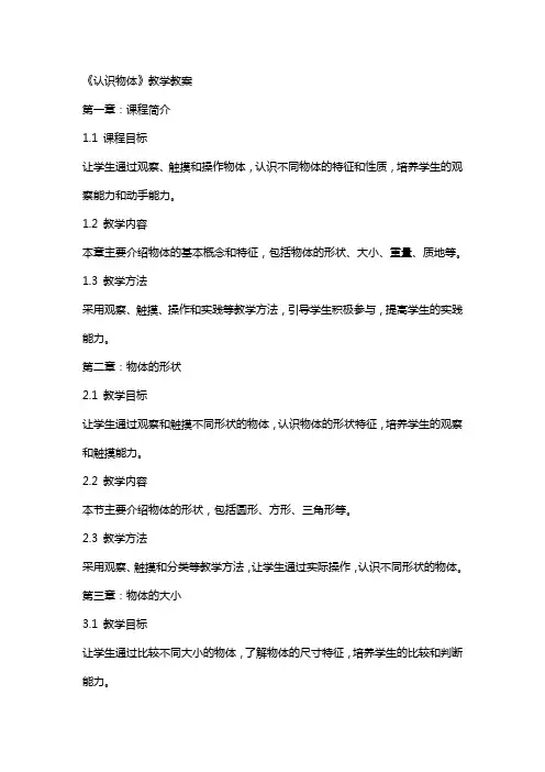 《认识物体》教学教案
