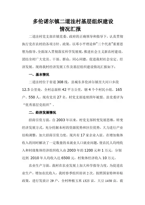 基层组织建设汇报