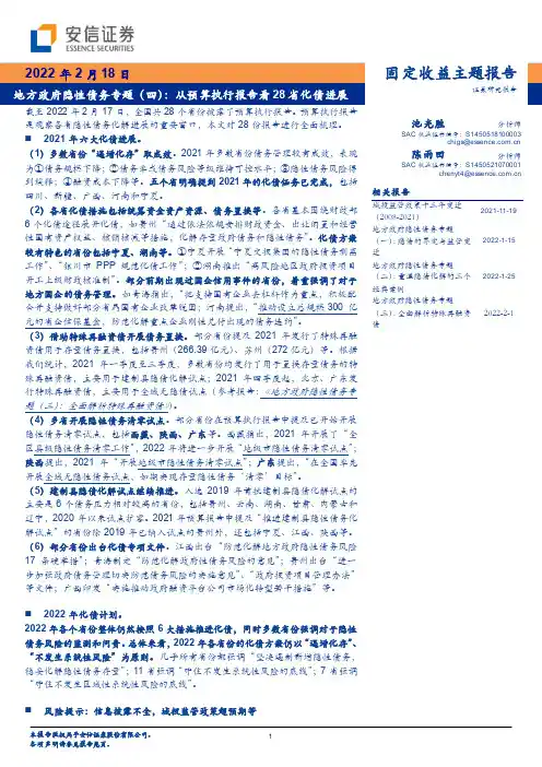 地方政府隐性债务专题(四)：从预算执行报告看28省化债进展