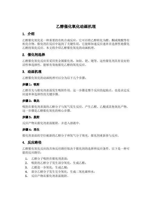 乙醇催化氧化动画机理