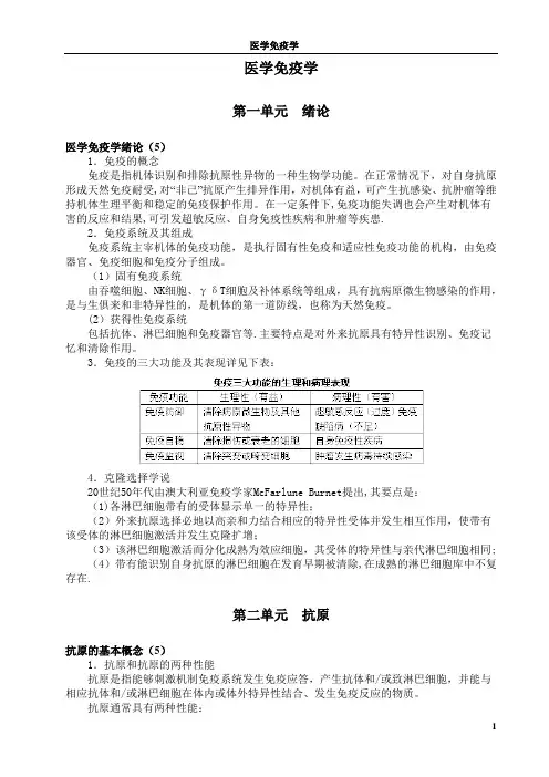 执业医师讲义基础篇--医学免疫学