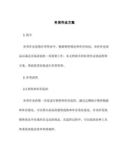 补货作业方案