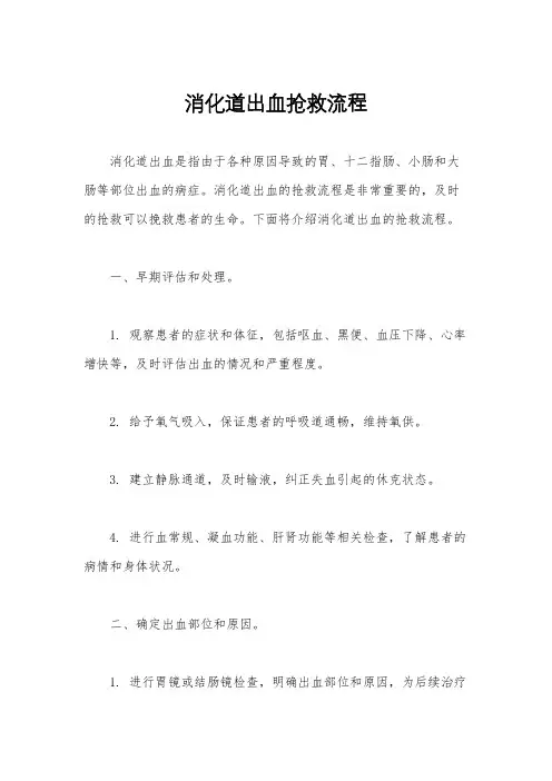 消化道出血抢救流程
