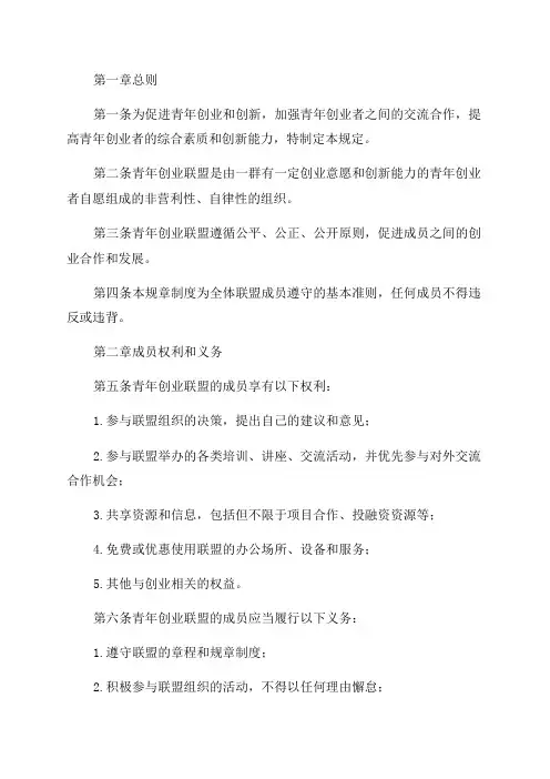 青年创业联盟规章制度