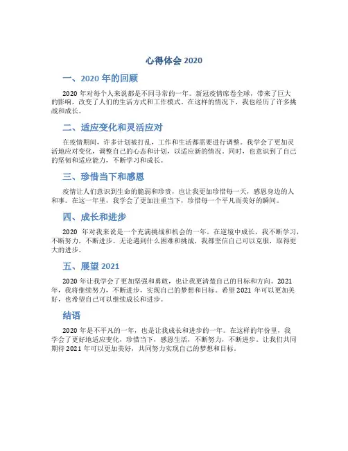心得体会2020