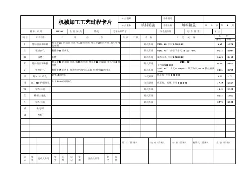 (完整版)机械加工工艺过程卡片及工序卡片模板