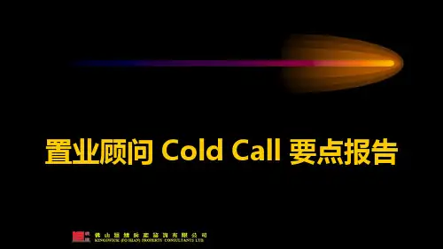 房地产一手置业顾问 cold call要点报告