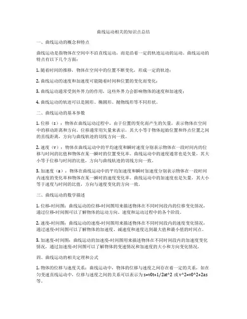 曲线运动相关的知识点总结