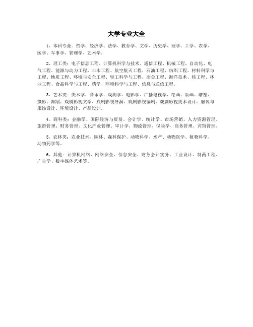 大学专业大全