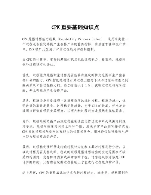 CPK重要基础知识点