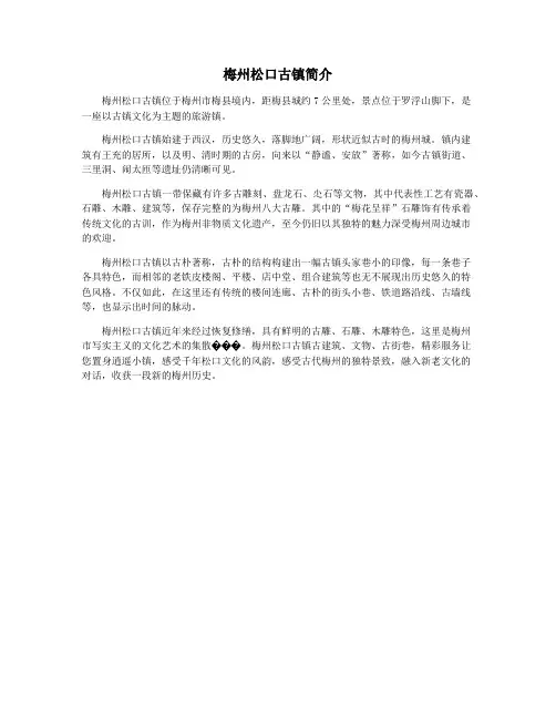 梅州松口古镇简介
