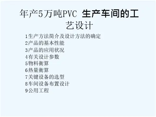 年产万吨PVC生产车间的工艺设计(29页)