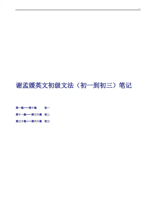 谢孟媛语法初级整理编辑版