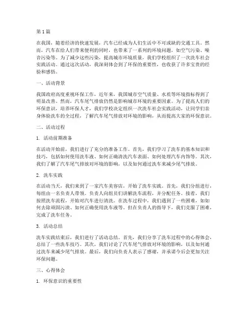 洗车社会实践活动心得(3篇)