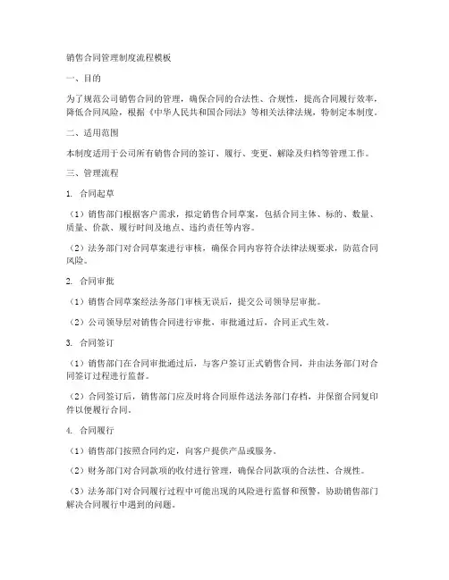 销售合同管理制度流程模板