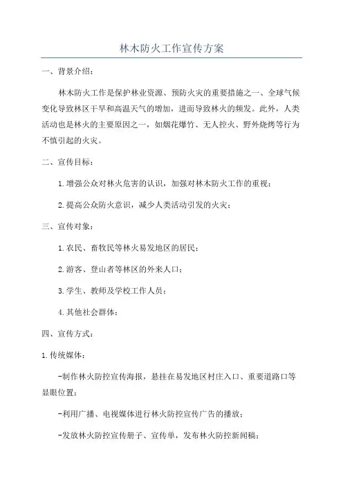 林木防火工作宣传方案