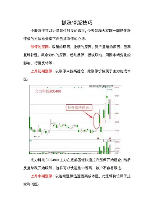 抓涨停版技巧