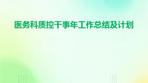 医务科质控干事年工作总结及计划PPT