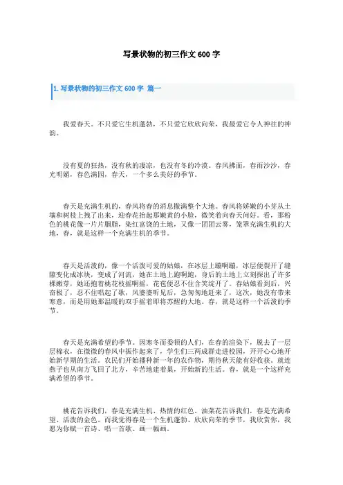写景状物的初三作文600字