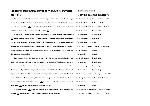 高考英语冲刺导练高三全册英语试题_2