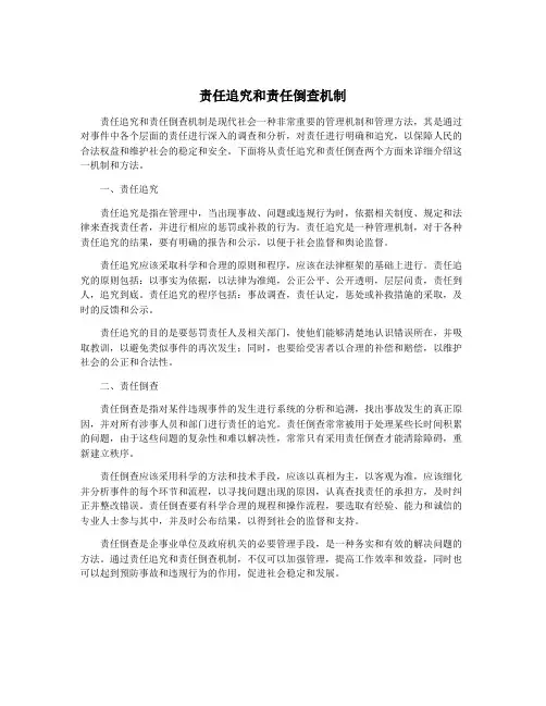 责任追究和责任倒查机制
