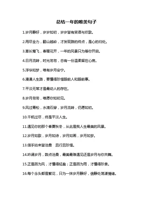 总结一年的唯美句子