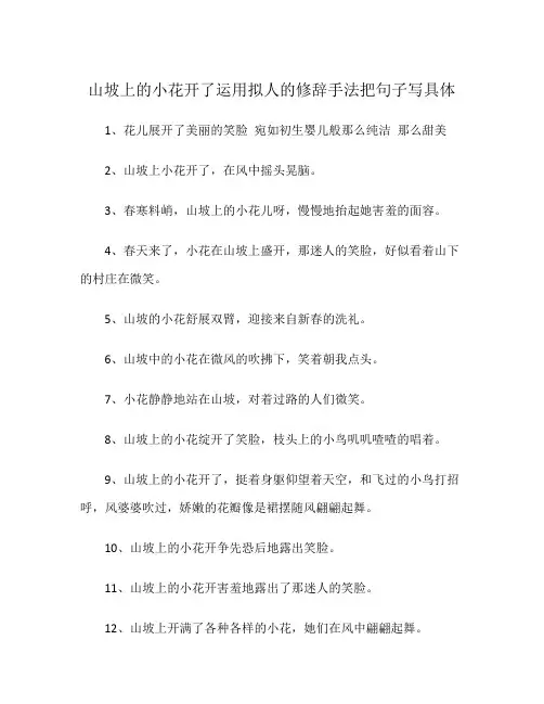山坡上的小花开了运用拟人的修辞手法把句子写具体