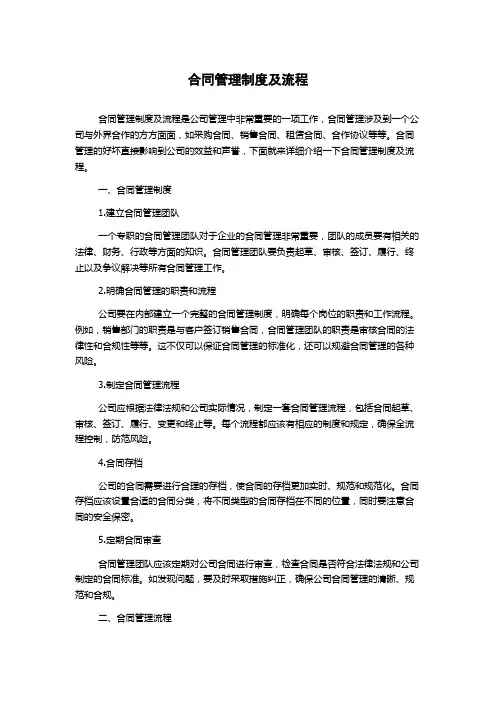 合同管理制度及流程