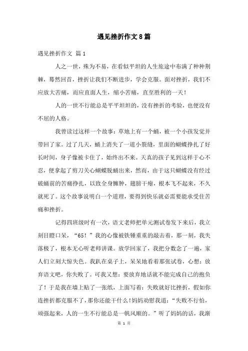 遇见挫折作文8篇
