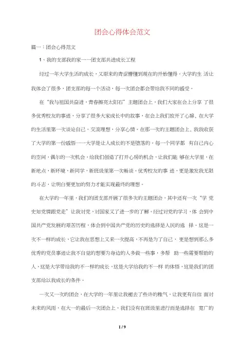 团会心得体会范文