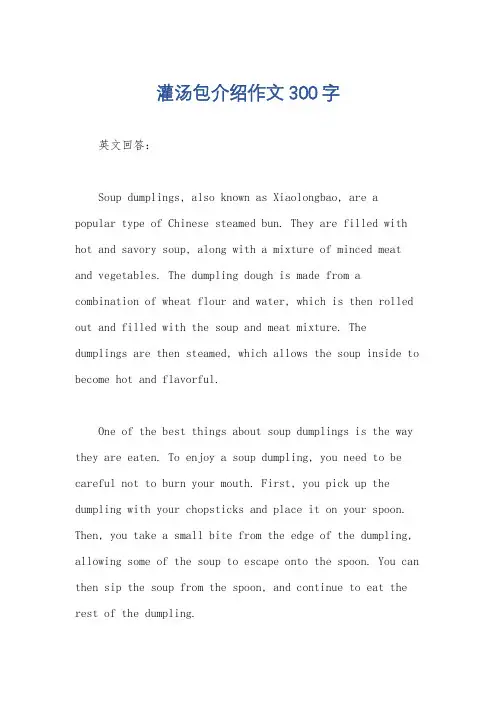 灌汤包介绍作文300字