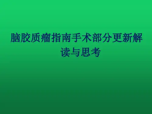 脑胶质瘤指南手术部分更新解读与思考