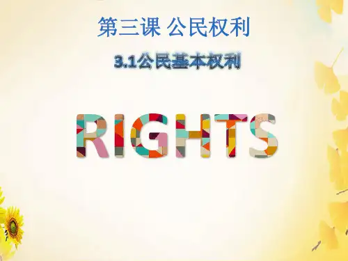 人教版(部编)八年级下册道德与法治：公民基本权利(7)