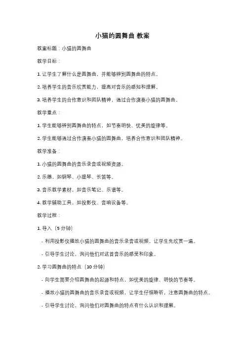 小猫的圆舞曲 教案