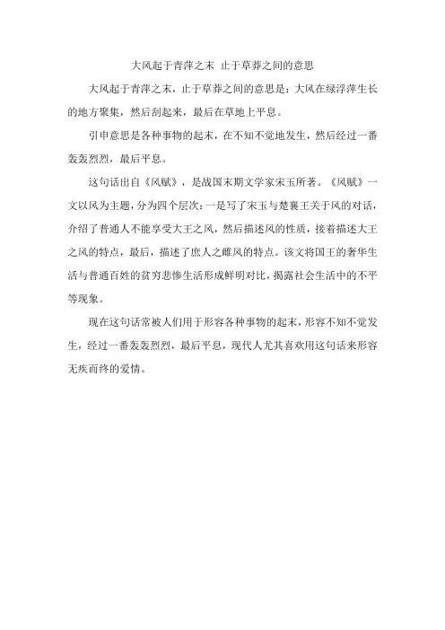 大风起于青萍之末 止于草莽之间的意思