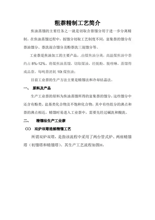 粗萘精制工艺简介
