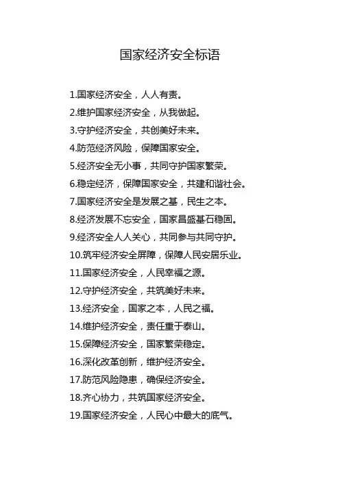 国家经济安全标语