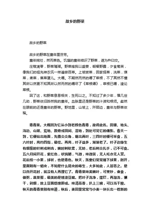 故乡的野菜