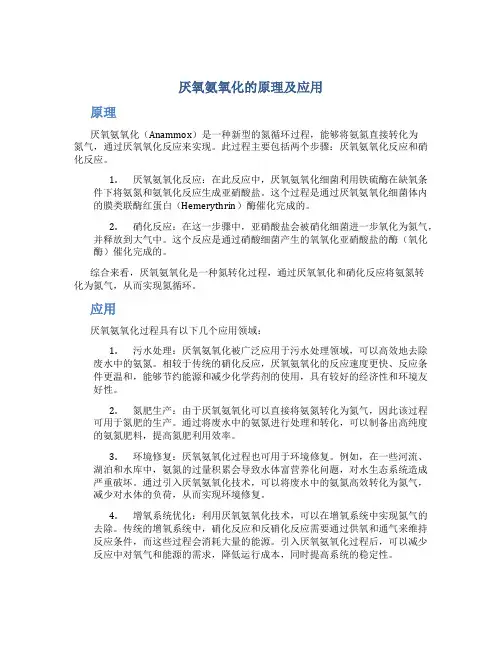 厌氧氨氧化的原理及应用