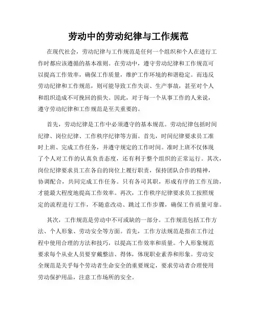 劳动中的劳动纪律与工作规范