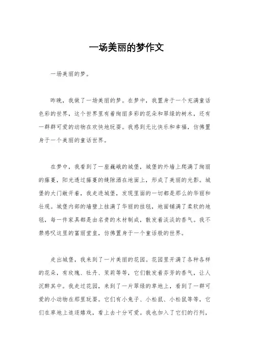 一场美丽的梦作文