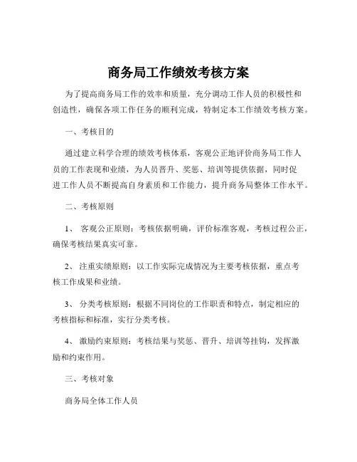 商务局工作绩效考核方案