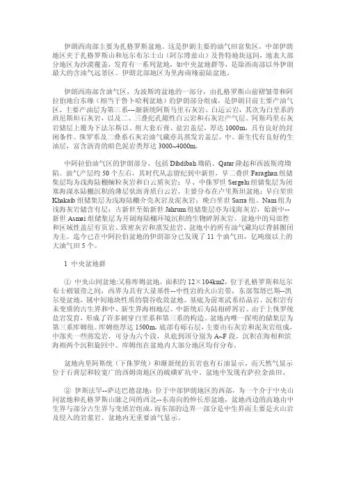 伊朗石油盆地分布与发育特征