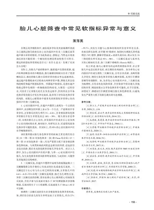胎儿心脏筛查中常见软指标异常与意义